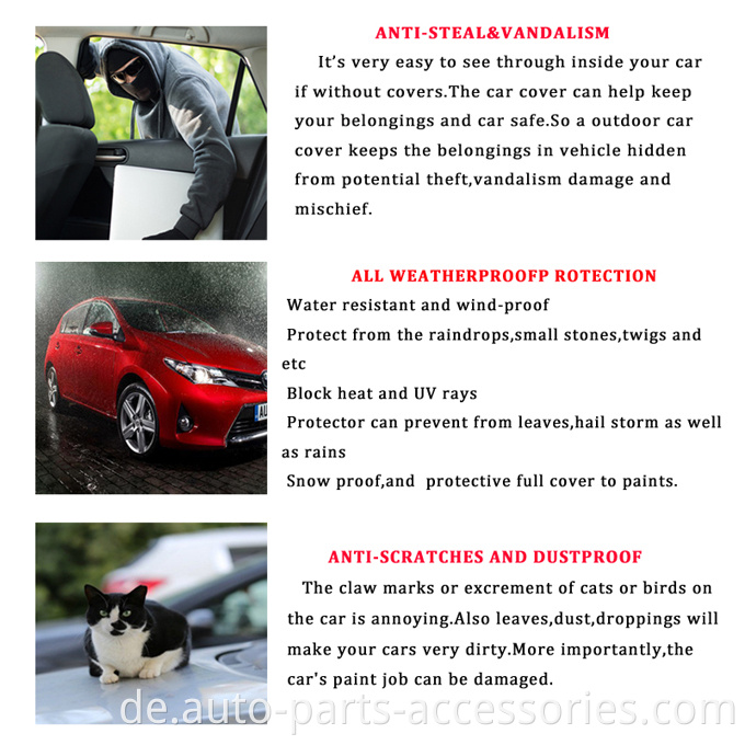 Hagelschutz Automobile Außenzubehör Outdoor Carcover faltbare wasserdichte Autoabdeckung